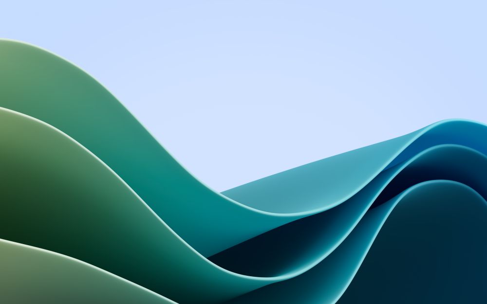 Grafika obrazu Microsoft: Zielono-niebieskie fale